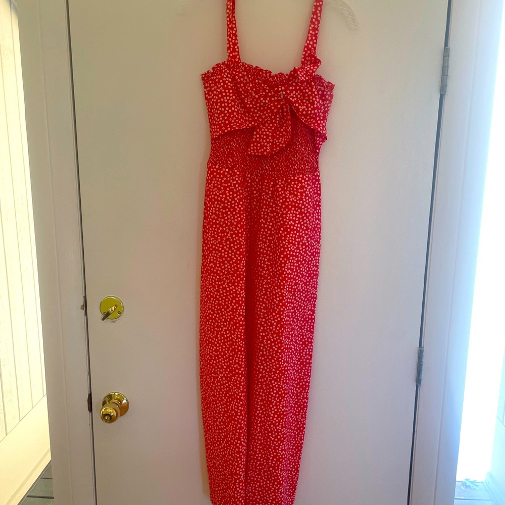 NWT red and white polka dot jumpsuit